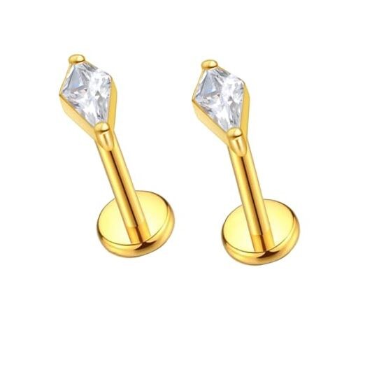 G23 Titanium 16g 18g 20g Flat Back Studs Earrings | F136 Implant Grade 18g 6mm