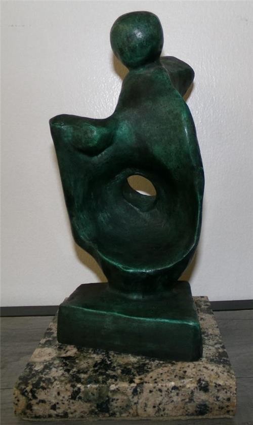 HENRY MOORE BRONZE SCULPTURE " SEATED CHILD " SIGNED AND NUMBERED