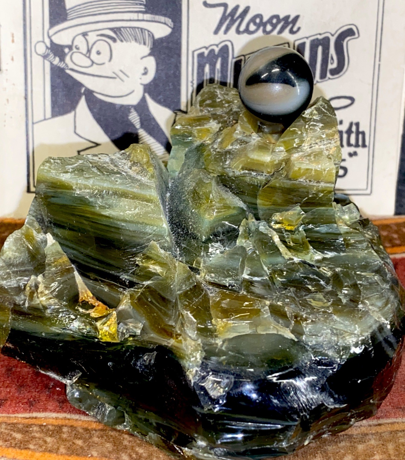 😎Vintage Akro“Prize”Corkscrew W/ Tracer Unique Colors-NM+63 W/Dug Akro Cullet