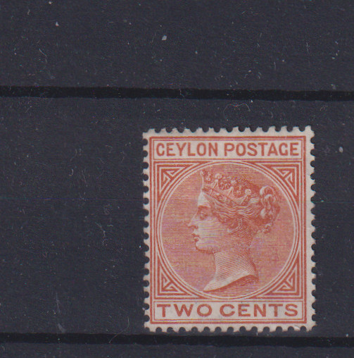 CEYLON , 1883-98,  SG146 TYPE 9  2c PALE BROWN, MLH  P14  Crown C A      CV £80+