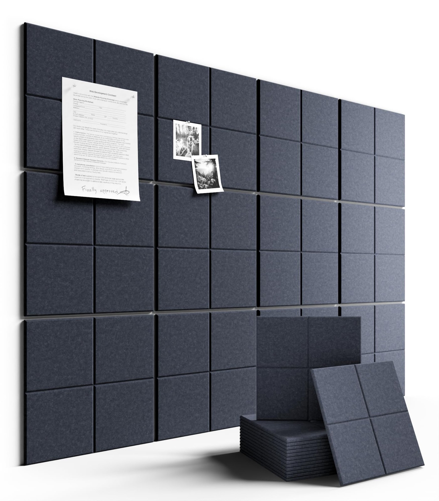 Large Felt Bulletin Board 48"x36", 12-Pack Wall Organizer