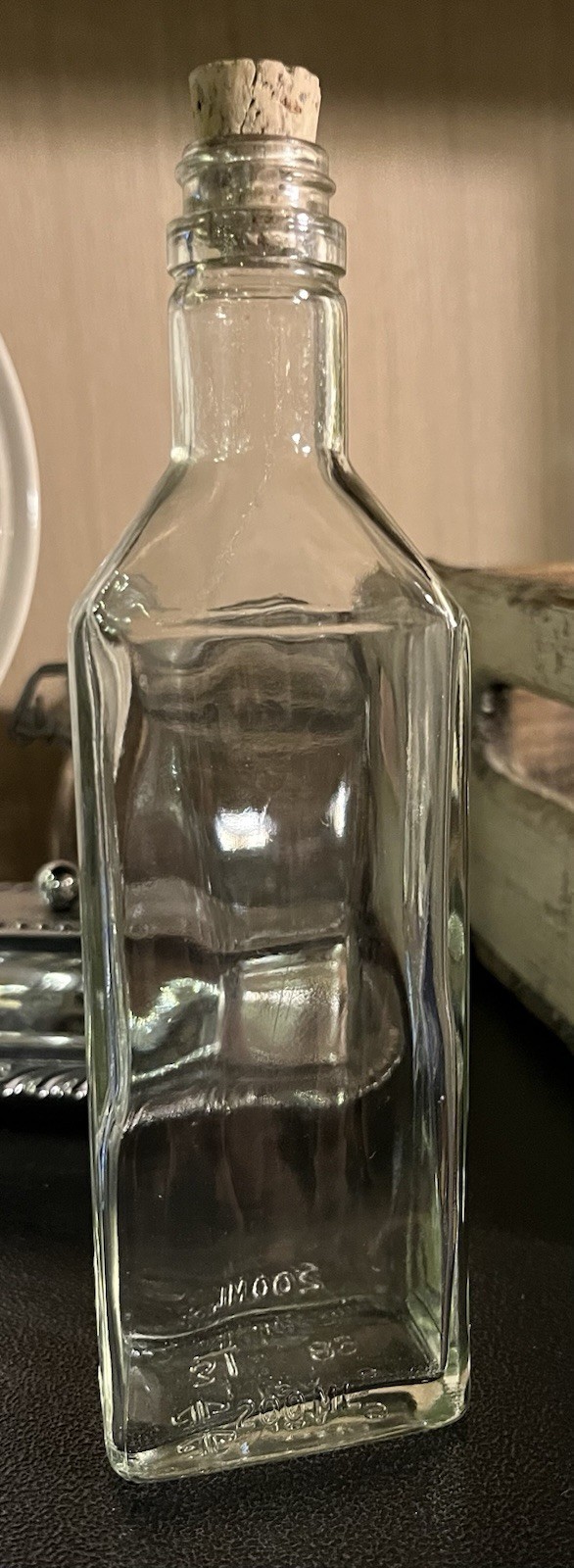 Vintage Anchor Hocking Clear Glass Bottle w/ Cork