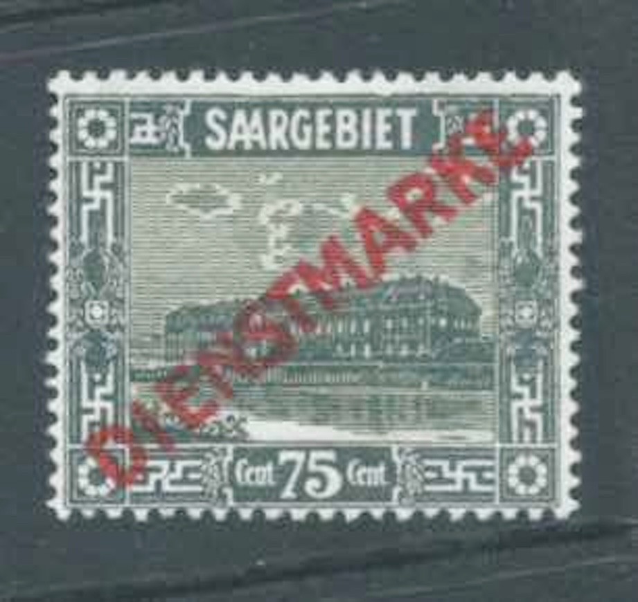 SAAR 1922 SGO107 75c Green & Yellow Red Overprint Official Mounted Mint Cat £39