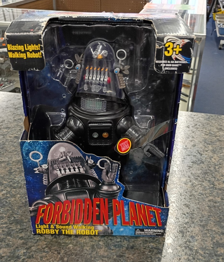 FORBIDDEN PLANET ROBBY THE ROBOT LIGHT & SOUND WALKING 14" FIGURE