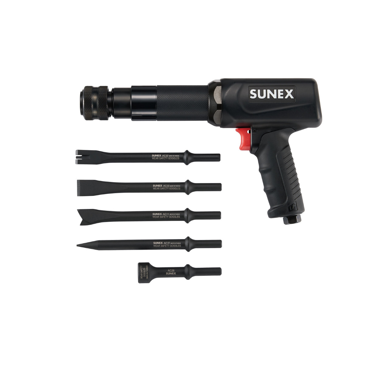 SX2302KSUNEX Heavy-Duty Long Barrel Air Hammer Kit 