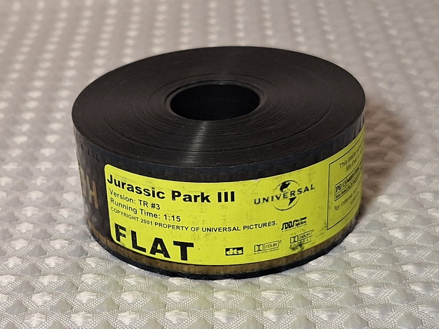 2001 Universal Jurassic Park III 35mm Trailer TR #3 FLAT Dinosaur Sci-Fi Film