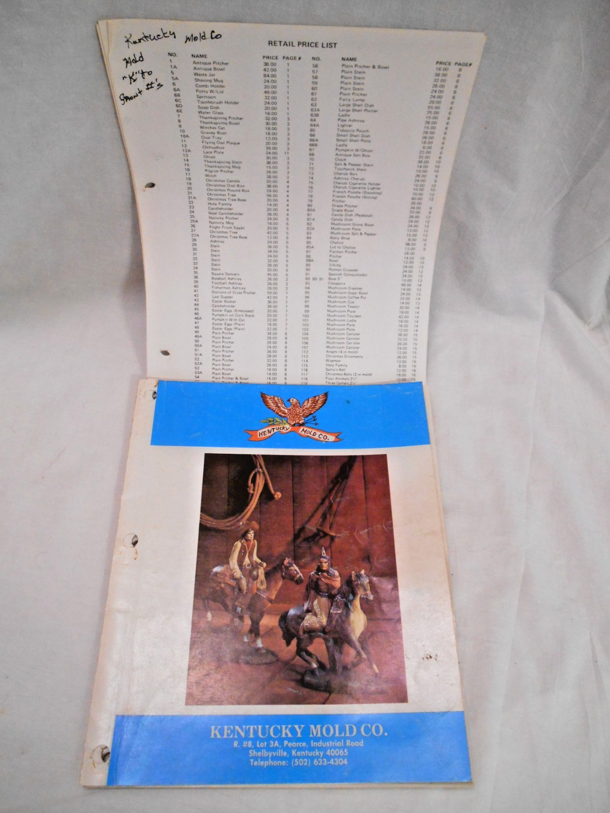 Vintage Old 1980's Kentucky Mold Co Ceramic Catalog w Prices