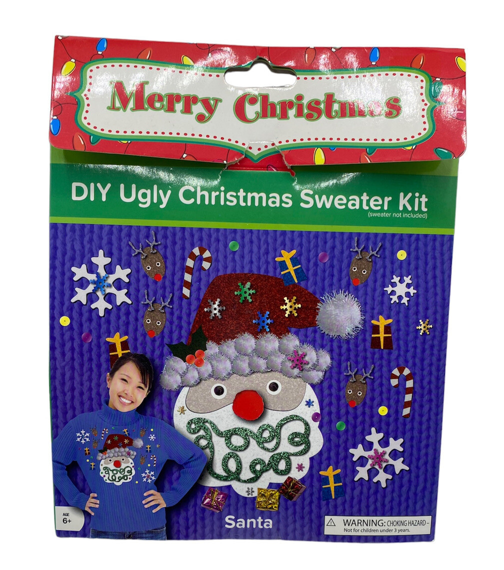 DIY Ugly Christmas Sweater Kit Make Your Own Santa Craft Set Holiday Party Fun