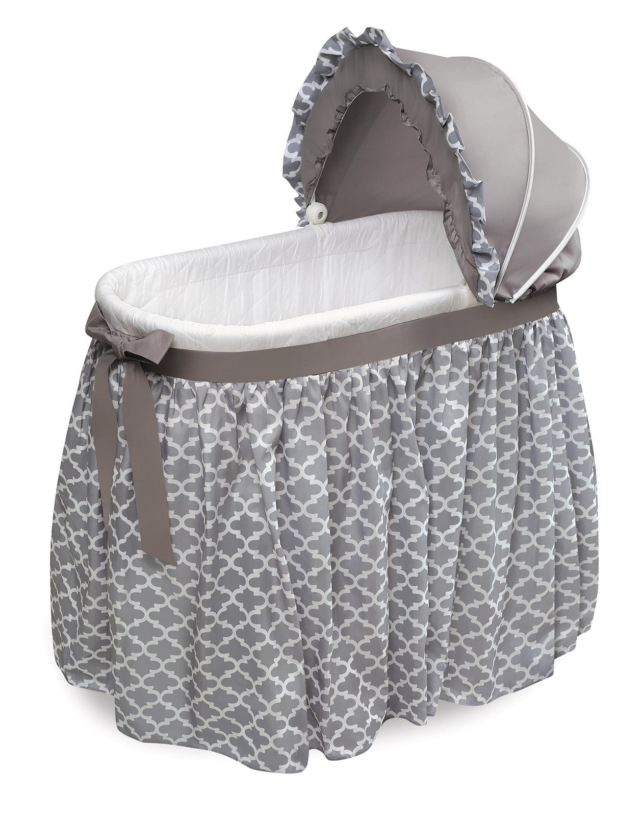 Badger Basket Wishes Rocking Baby Bassinet - Bedside Sleeper with Canopy, Bed...