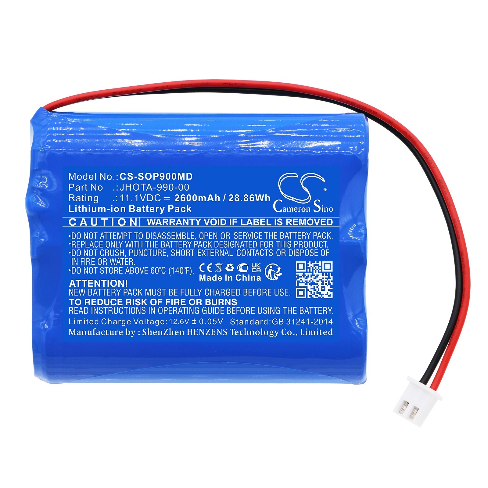 BATTERIE 2600mAh Type JHOTA-990-00 For Szosen OIP-900