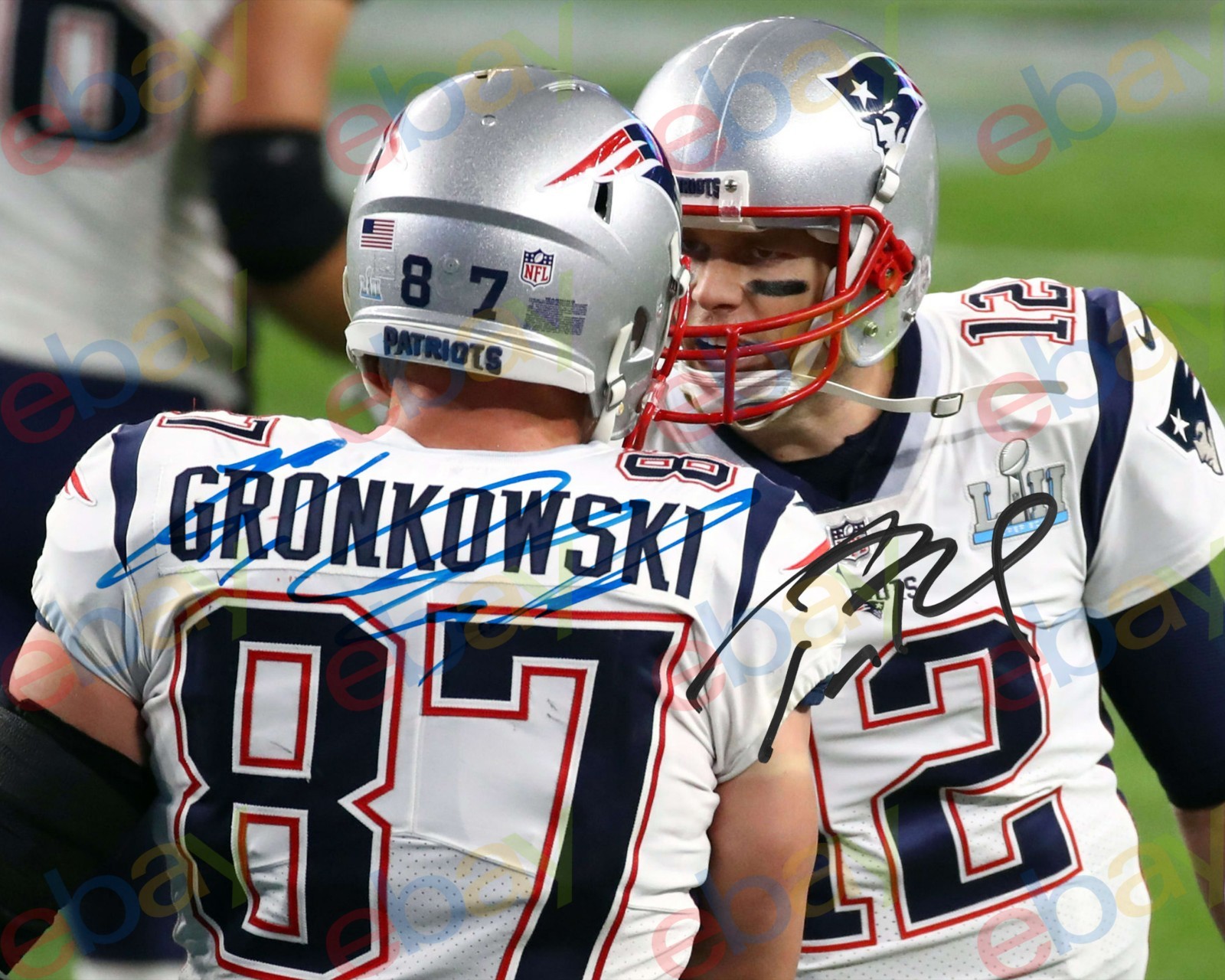 Tom Brady Rob Gronkowski - REPRINT auto signed 8x10 Photo NEW ENGLAND PATRIOTS 2