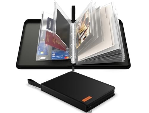 Important Document Organizer Zipper Binder,Fireproof Document Bag for Black