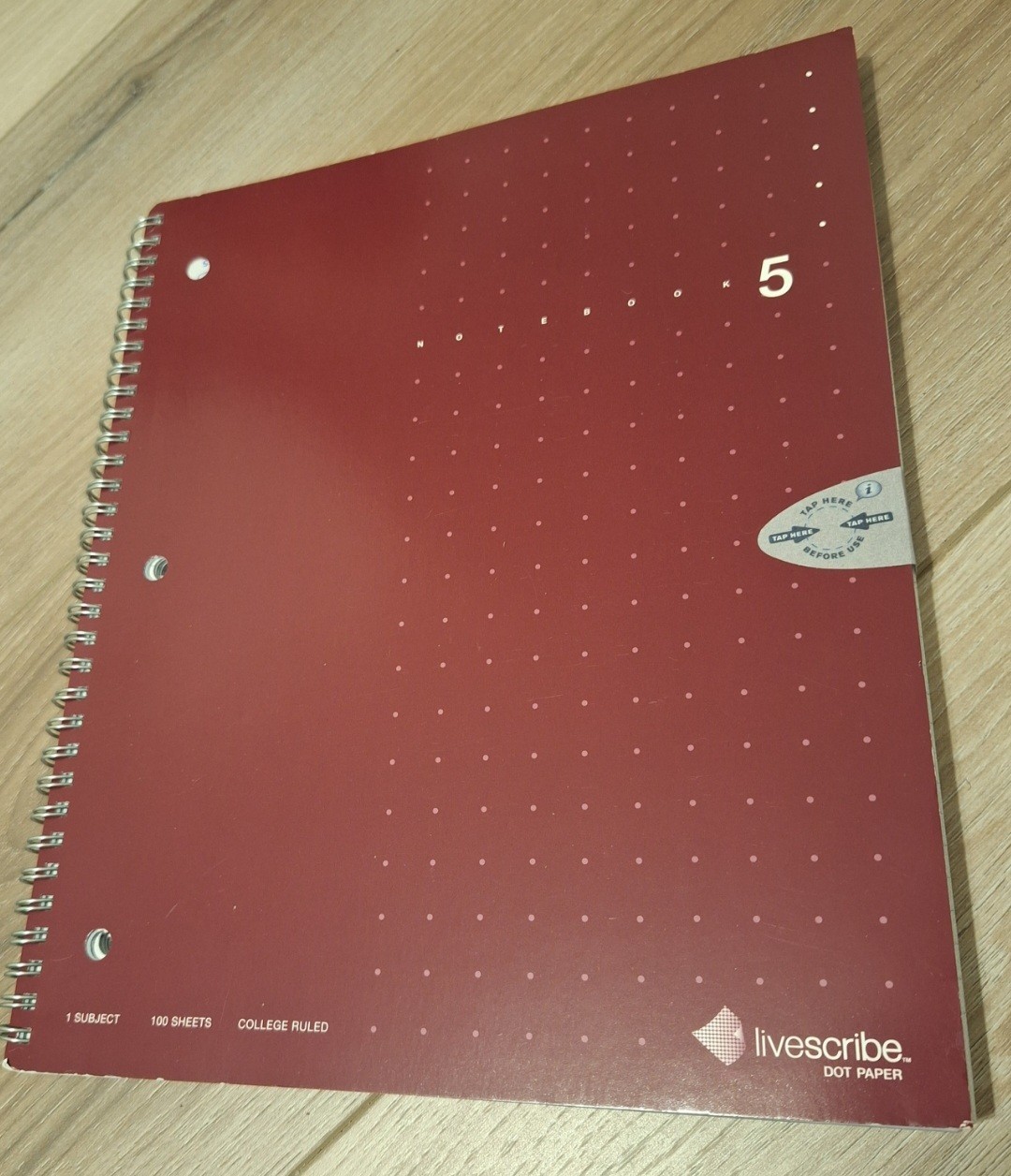 Livescribe Dot Paper Notebook #4 Single Subject College Ruled 100 Sheets NEW 
