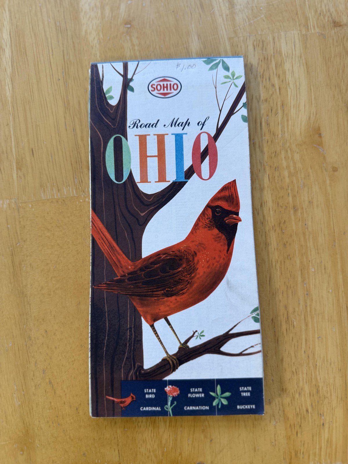 Vintage Sohio Ohio Road Map State Highway Travel Guide Folded Brochure USA