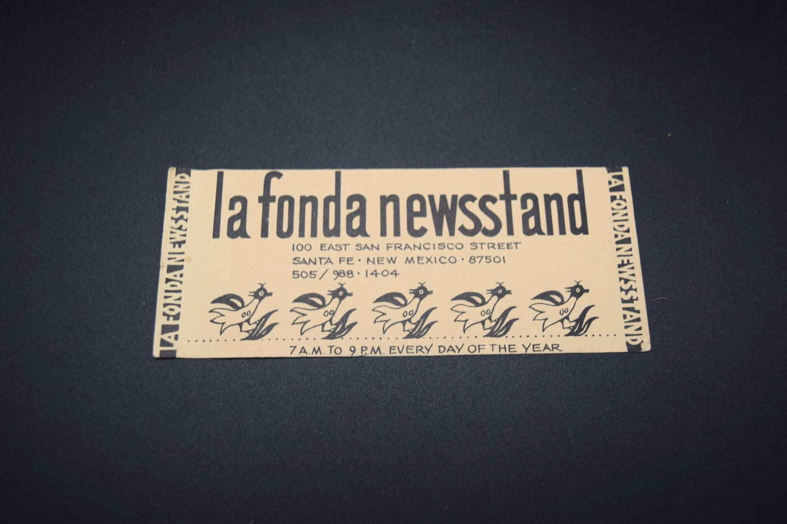 Vintage La Fonda Newsstand Santa Fe New Mexico Bookmark
