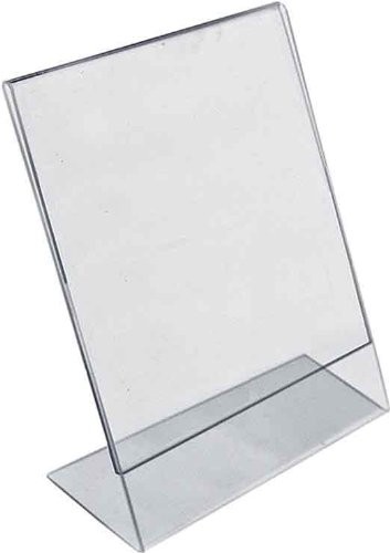 Azar Displays 11x14 L-Shaped Acrylic Sign Holders 10-Pack Clear