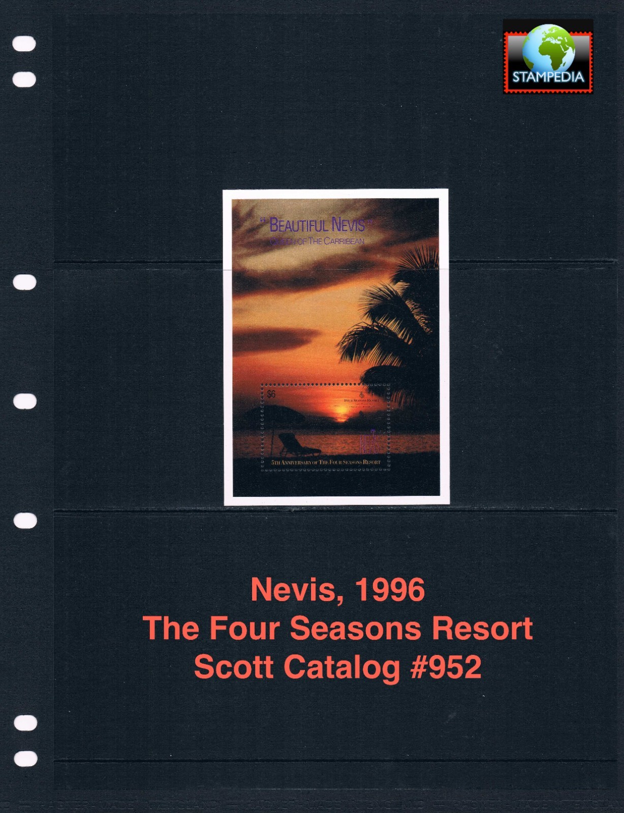 $4.25 Scott Value - 1996 NEVIS Four Seasons Resort s/s Hotel CV MNH NH UMM