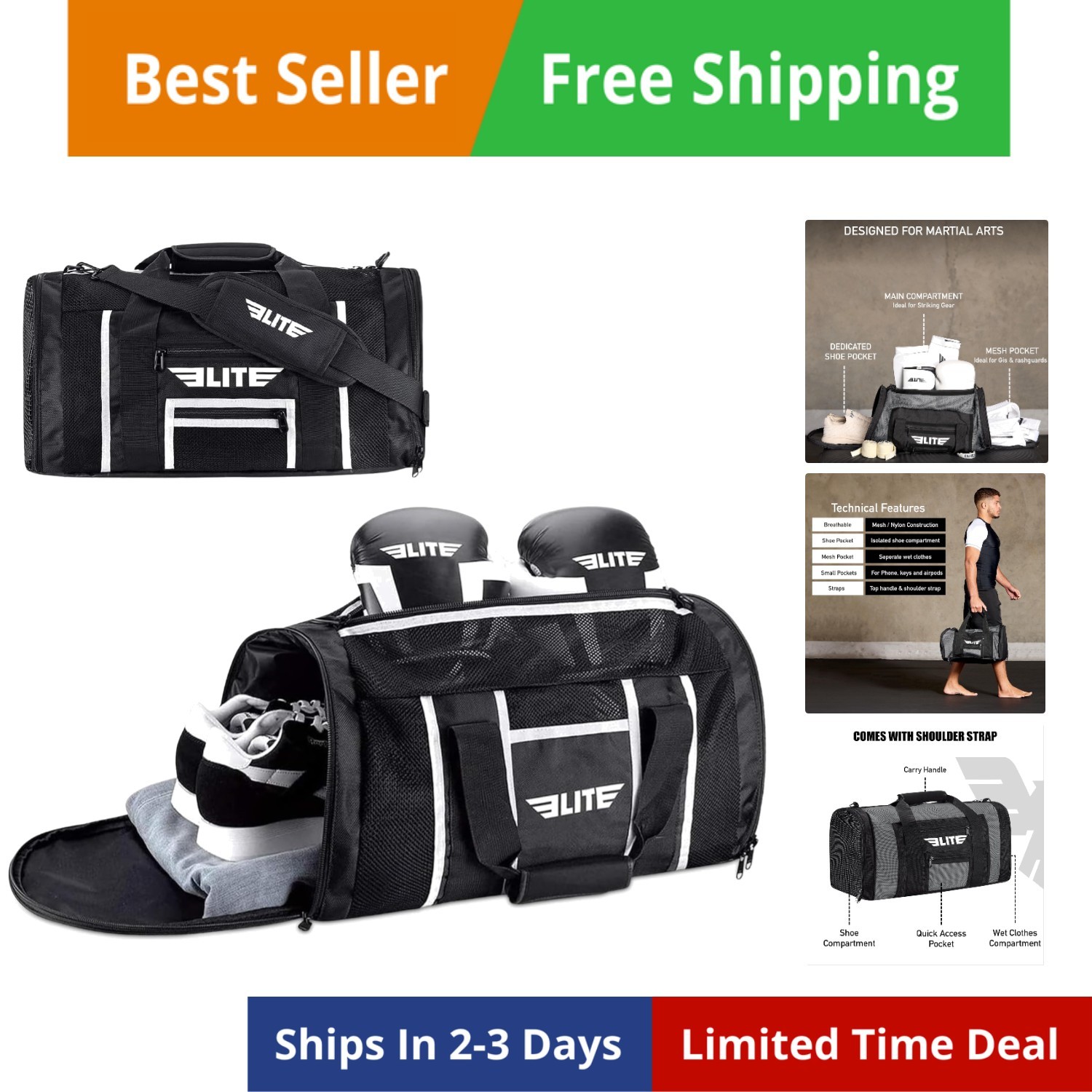 Boxing Gym Duffle Bag for MMA, BJJ, Jiu Jitsu gear,Duffel Athletic Gym Boxing...