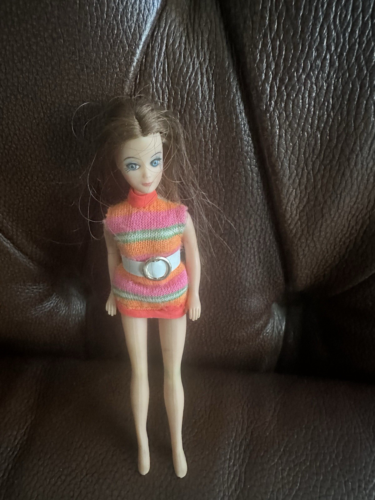 Vintage 70s Topper Dawn Doll LONGLOCKS P17 Striped Knit Mini Dress