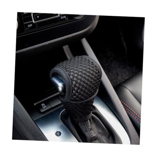 Car Gear Shift Knob Cover, Breathable Automotive Shift Knob Gear Regular Black