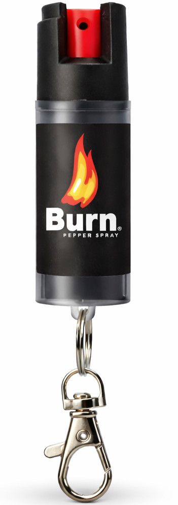 Burn Pepper Spray 0.5oz Police Strength OC Keychain Pocket Self Defense Black
