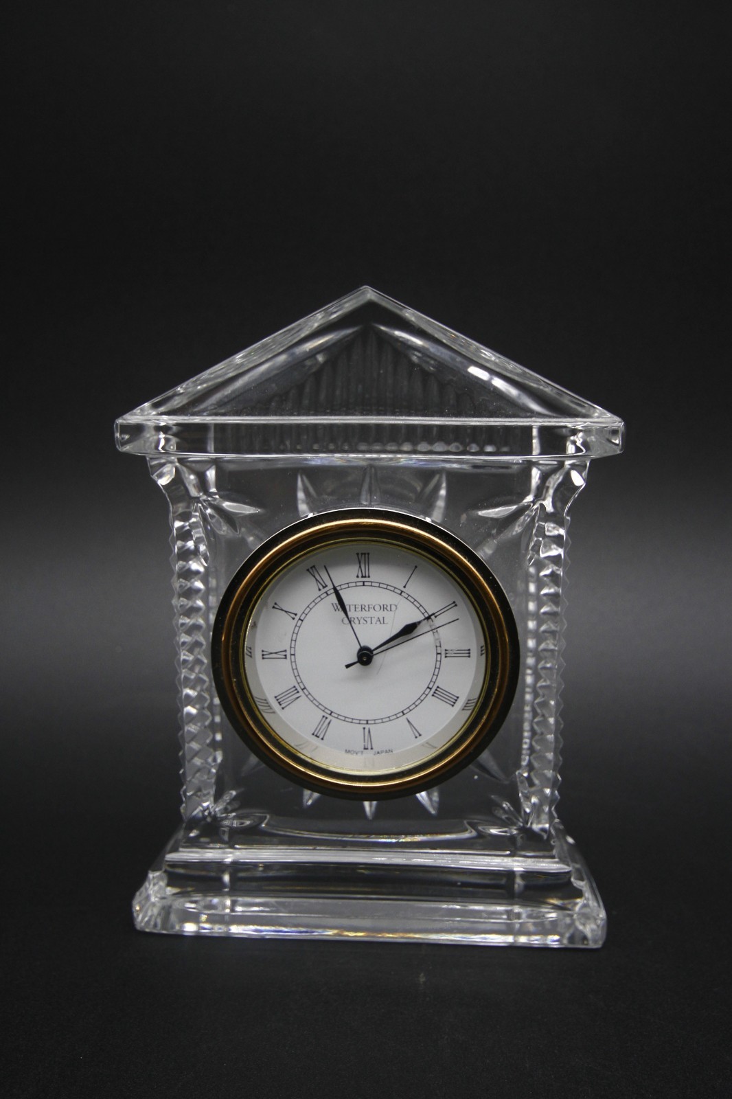 Waterford Crystal Acropolis Desk Mantle Clock Signed 6 1/2" h