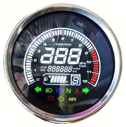 Real Color Digital Motorcycle Speedometer LED Universal Speedometer Odometer 