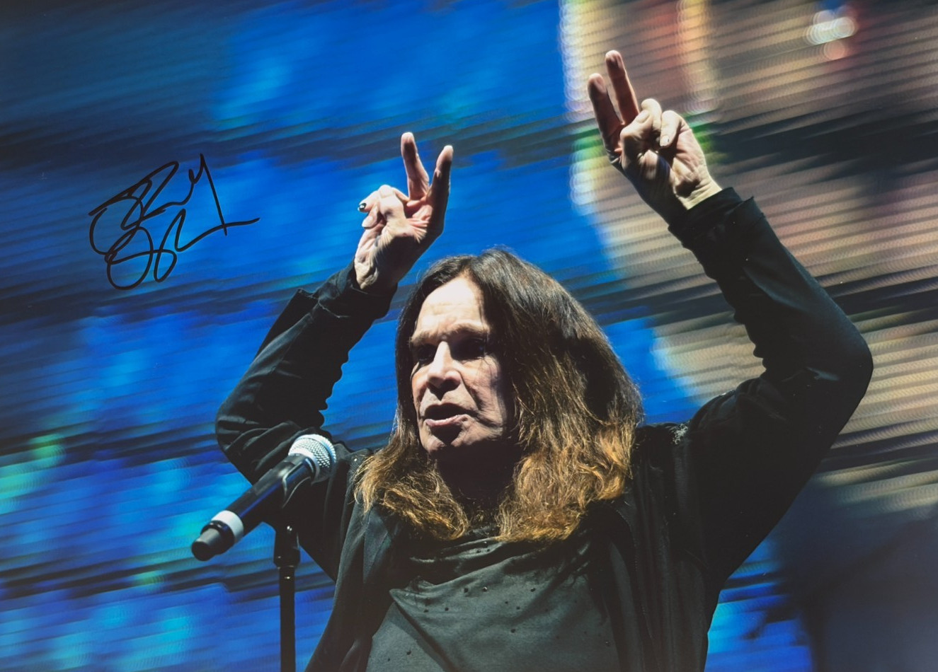 Ozzy Osbourne Hand Signed Black Sabbath Huge Photo 16x12 Verified COA + PSA CARD