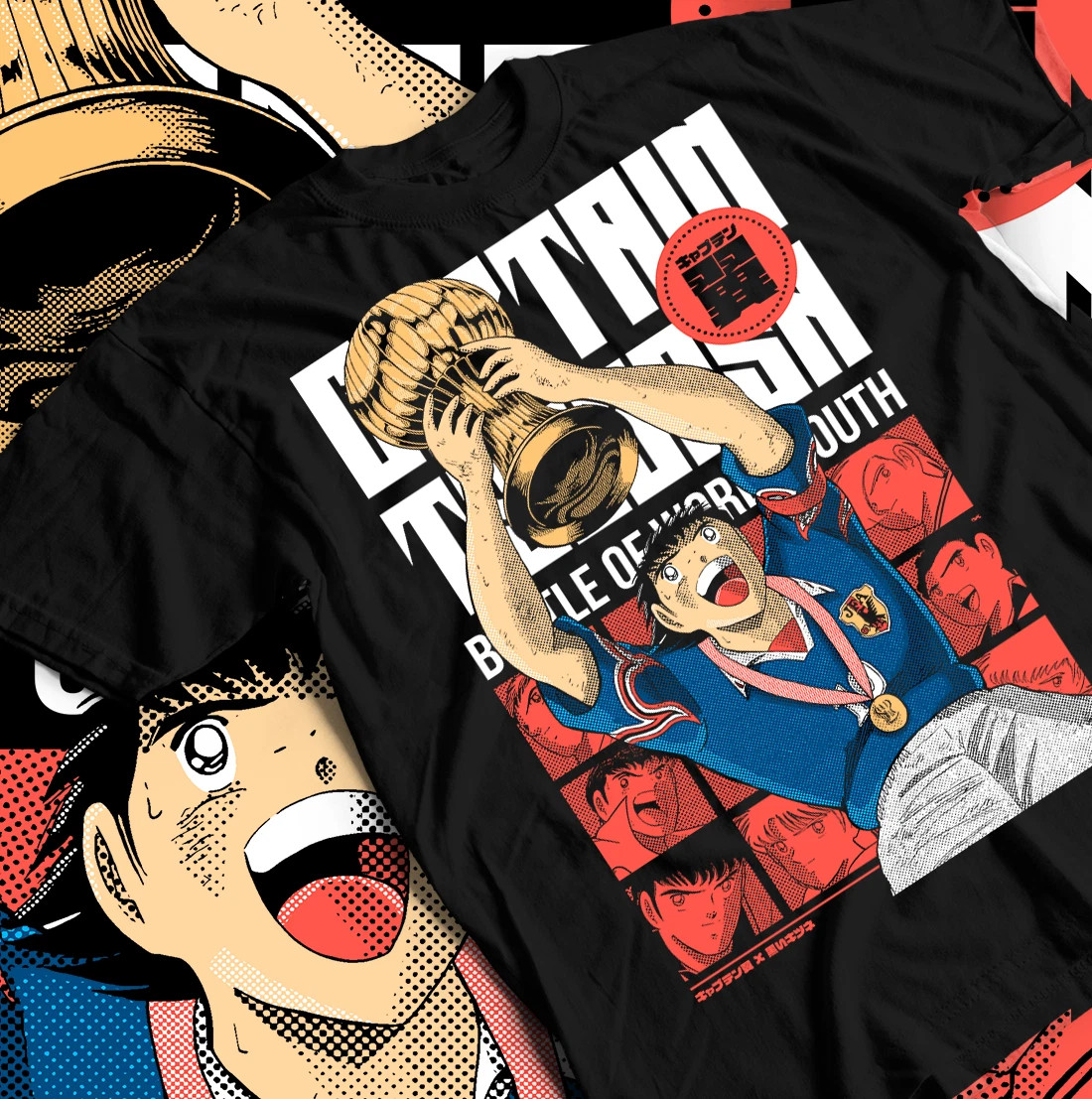 CAPTAIN TSUBASA BLACK T SHIRT UNISEX STYLE