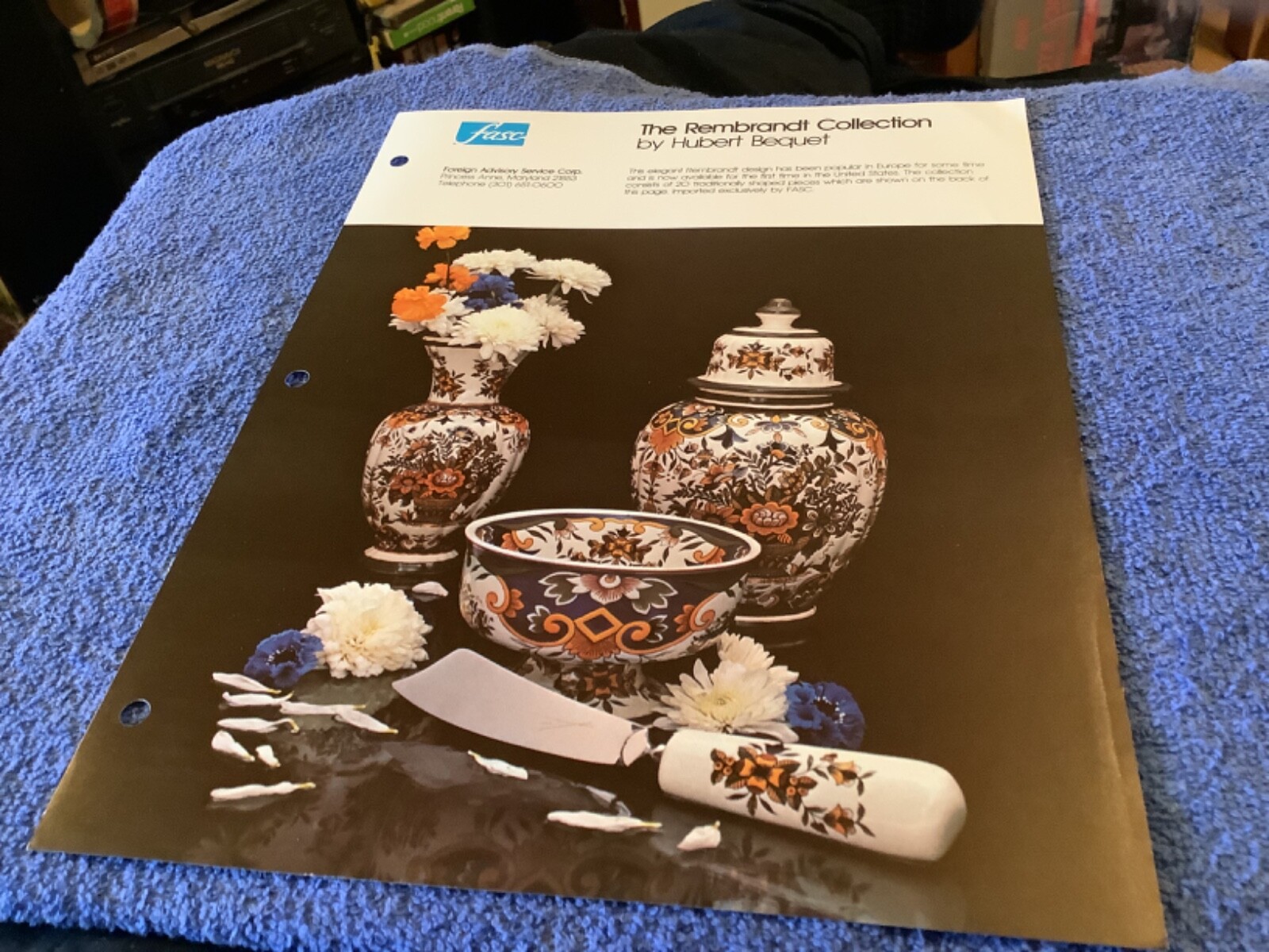 80’S FOREIGN ADVISORY SERVICE CORP.  REMBRANDT COLLECTION BY HUBERT BEQUET SHEET