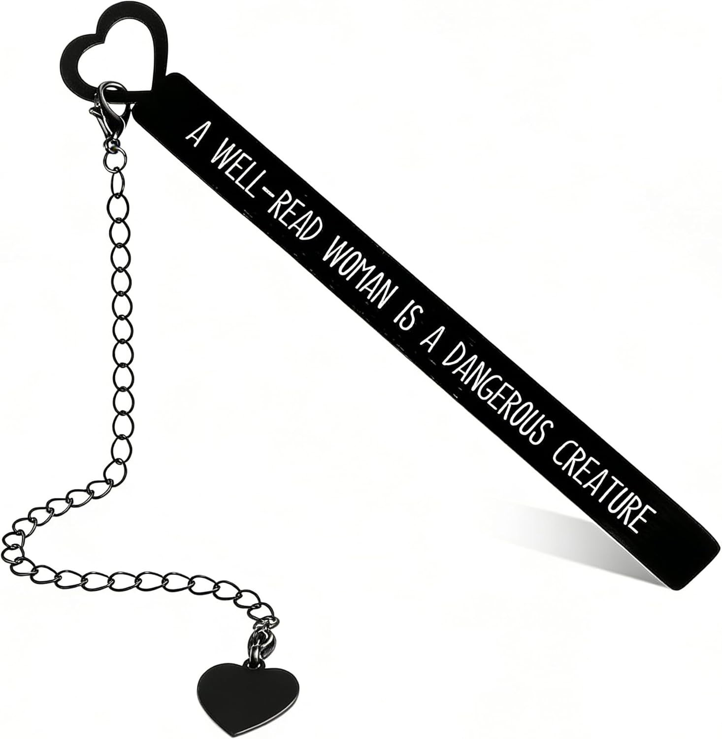 Funny Bookmarks for Book Lovers, Cute Black Stainless Steel Metal Bookmarks for 