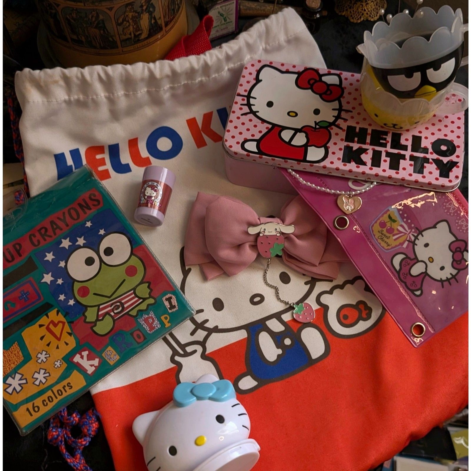 Sanrio Hello Kitty and Friends Jewelry Stationery Toy Trinket Bundle Lot