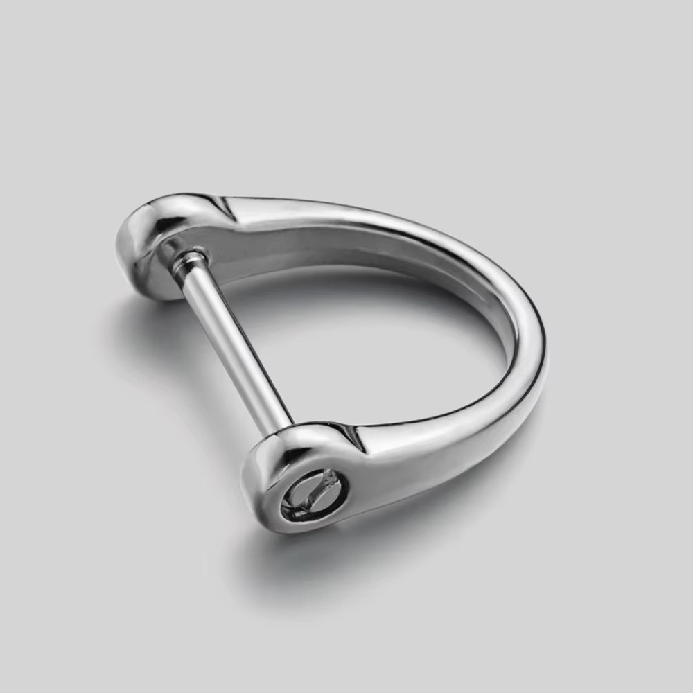 DIY Horseshoe Key Chain Ring Holder D Shape Keychain Thick Rod Classic Buckle In