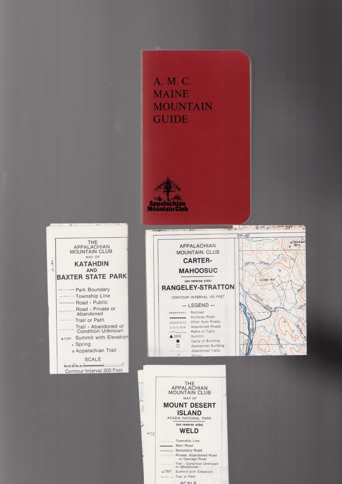 Appalachian Mt. Club, MAINE MOUNTAIN GUIDE, 1976, A.M.C., Maps