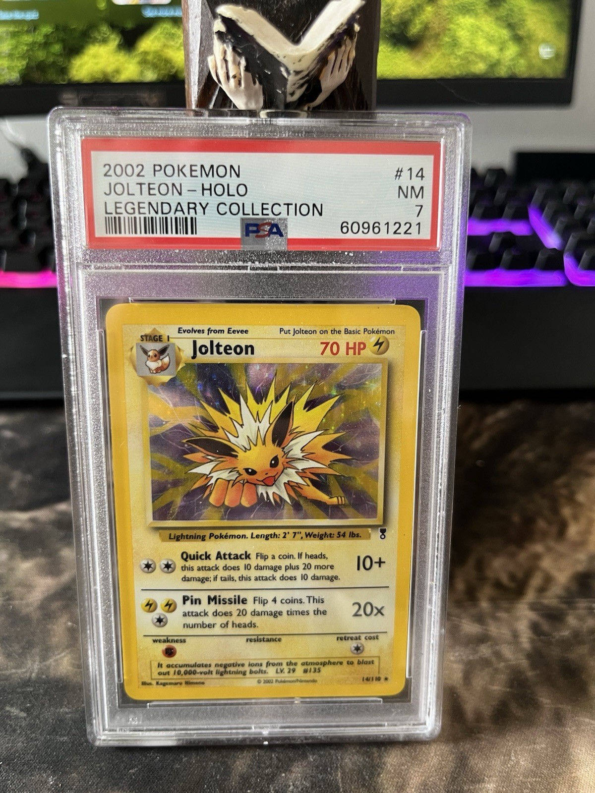 Pokemon TCG 2002 Jolteon Holo Rare Legendary Collection #14/110 PSA 7