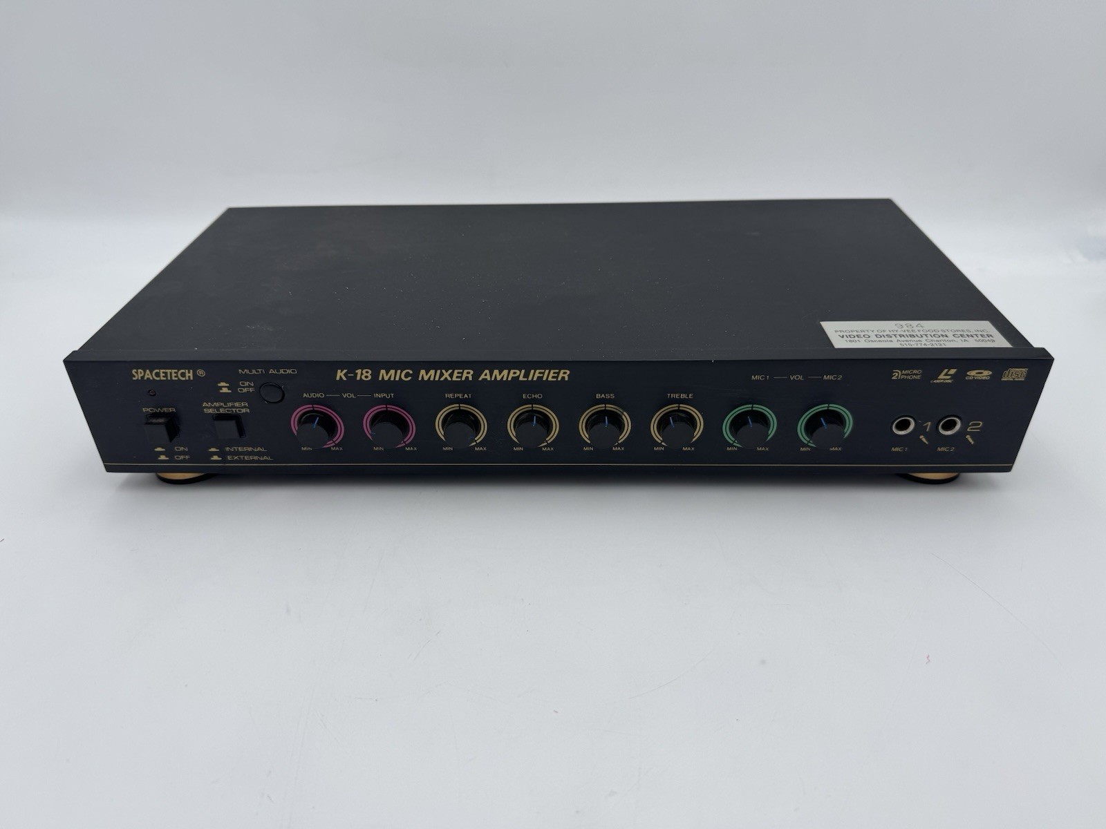 Spacetech A/V Karoke Mic Mixer Amplifier K-18 CD Karaoke Digital Audio Vintage