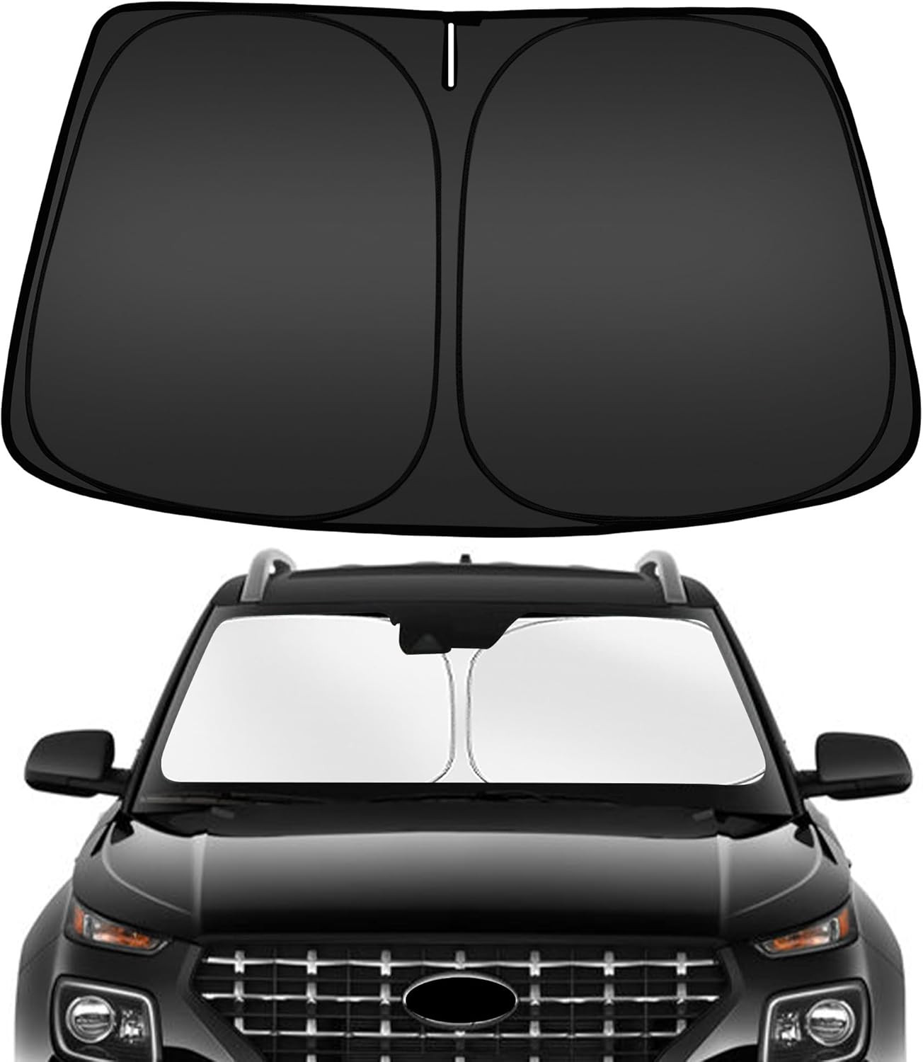 Windshield Sun Shade for Hy-Undai Venue 2020-2025, Custom Fit Foldable Front Win