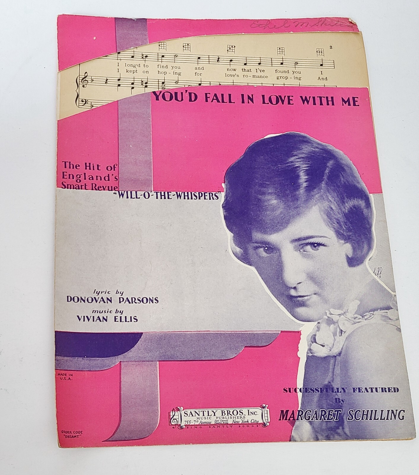 Vintage 1928 Sheet Music I Never Dreamt You'd Fall in Love With Me