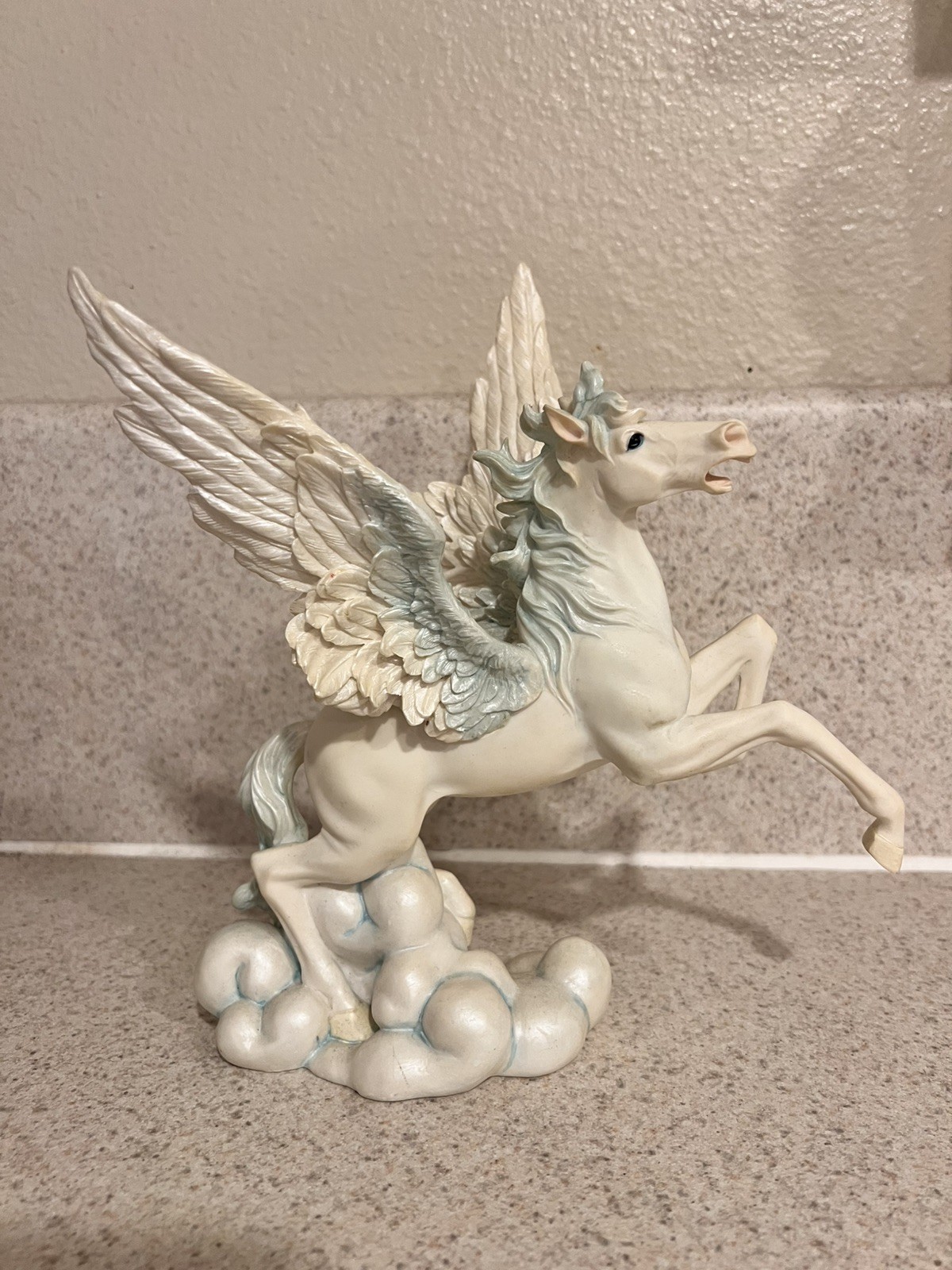 Berkeley Designs Pegasus On Clouds White And Blue  Resin Figurine