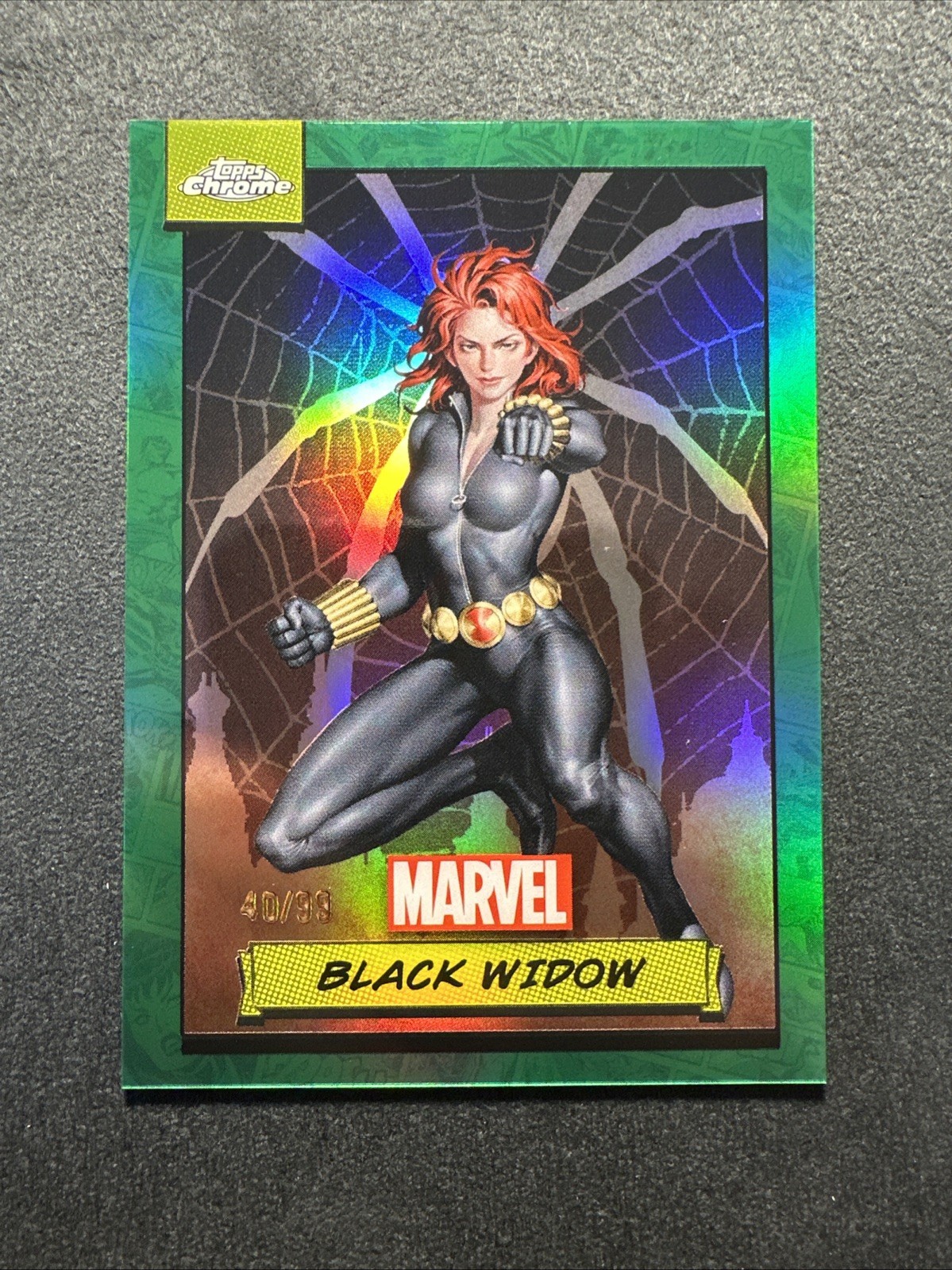 2024 Topps Chrome Marvel Black Widow /99 Green Refractor