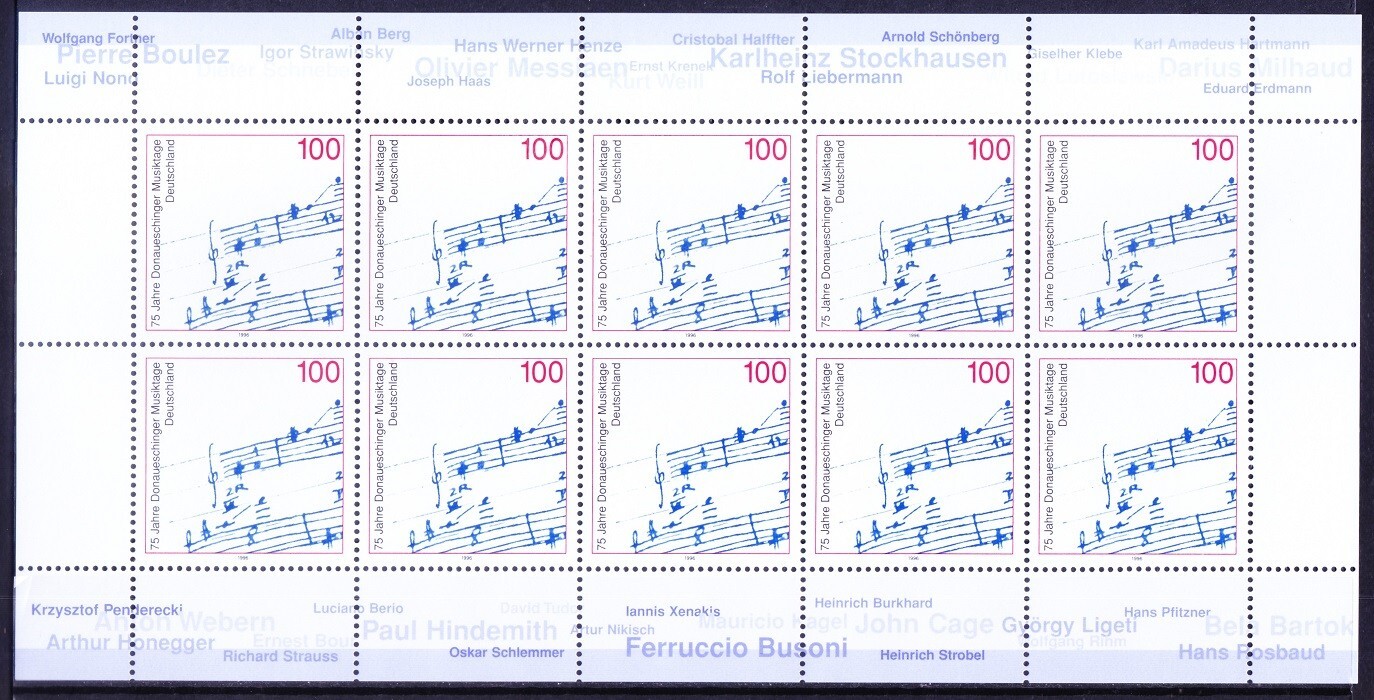 Germany 1996 MNH SS, cellist, Music composer, Michael Bach Bachtischa, Autograph