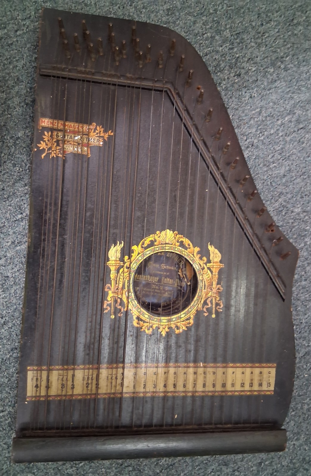 Oscar Schmidt Menzenbauer Guitar-Zither Vintage Black Decorative Zither