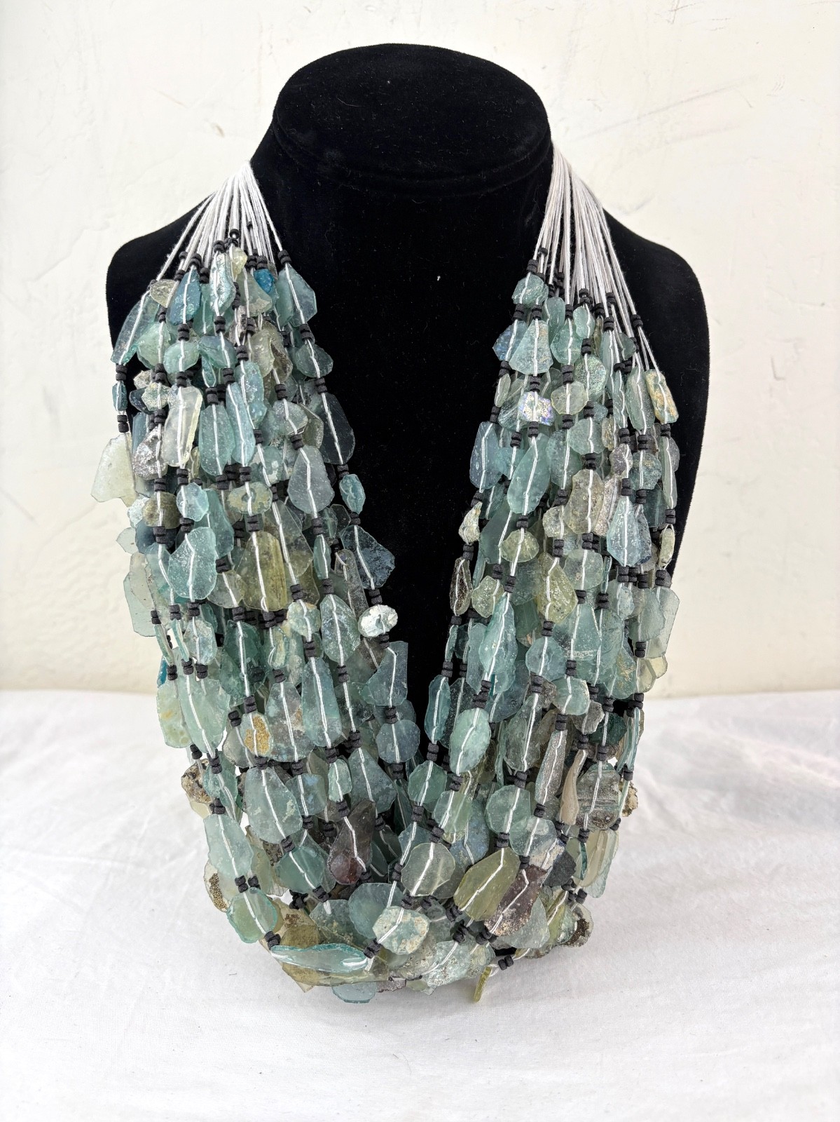 Lot of 24 Ancient Blue Roman Glass Necklace c2000 years old