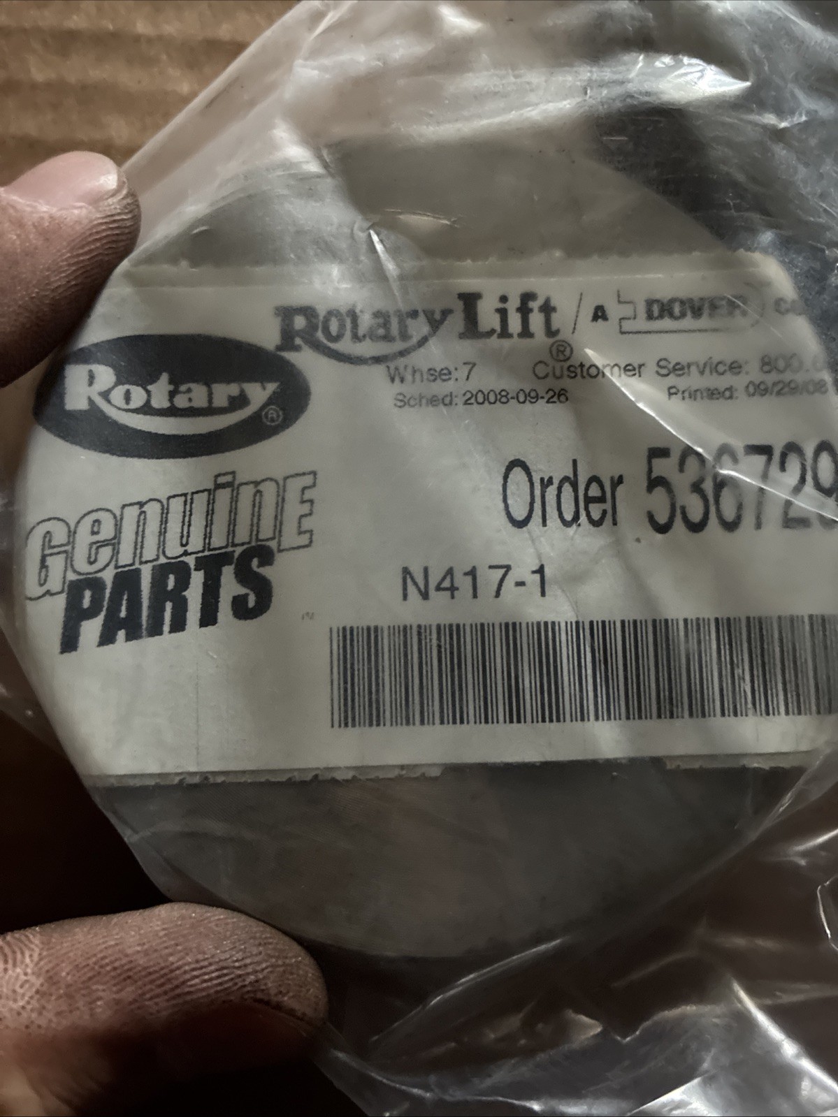 (QTY:2) Rotary Lift N417-1 Cable Sheave/Pulleys