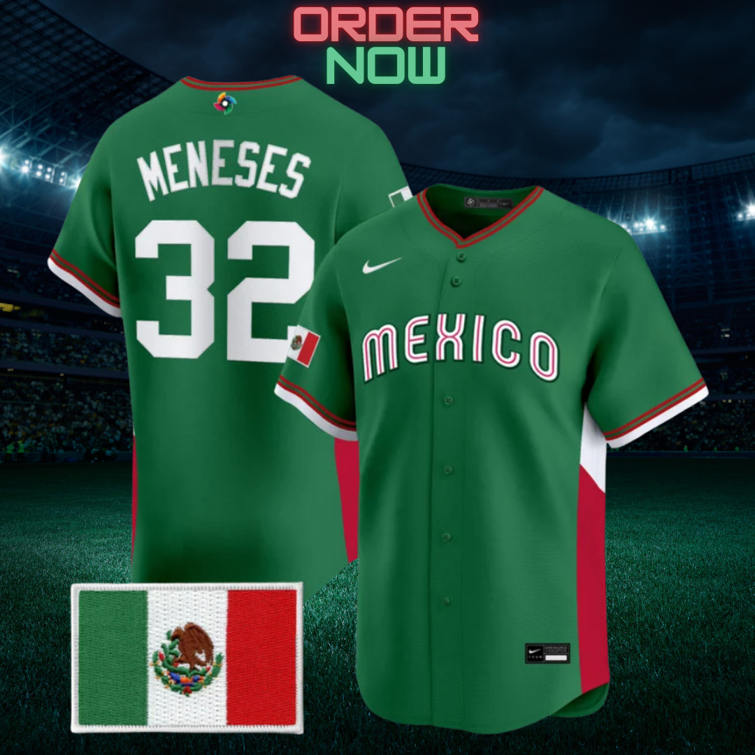 Joey Meneses #32 Mexico Green World Baseball Stitched Jersey Size "L"