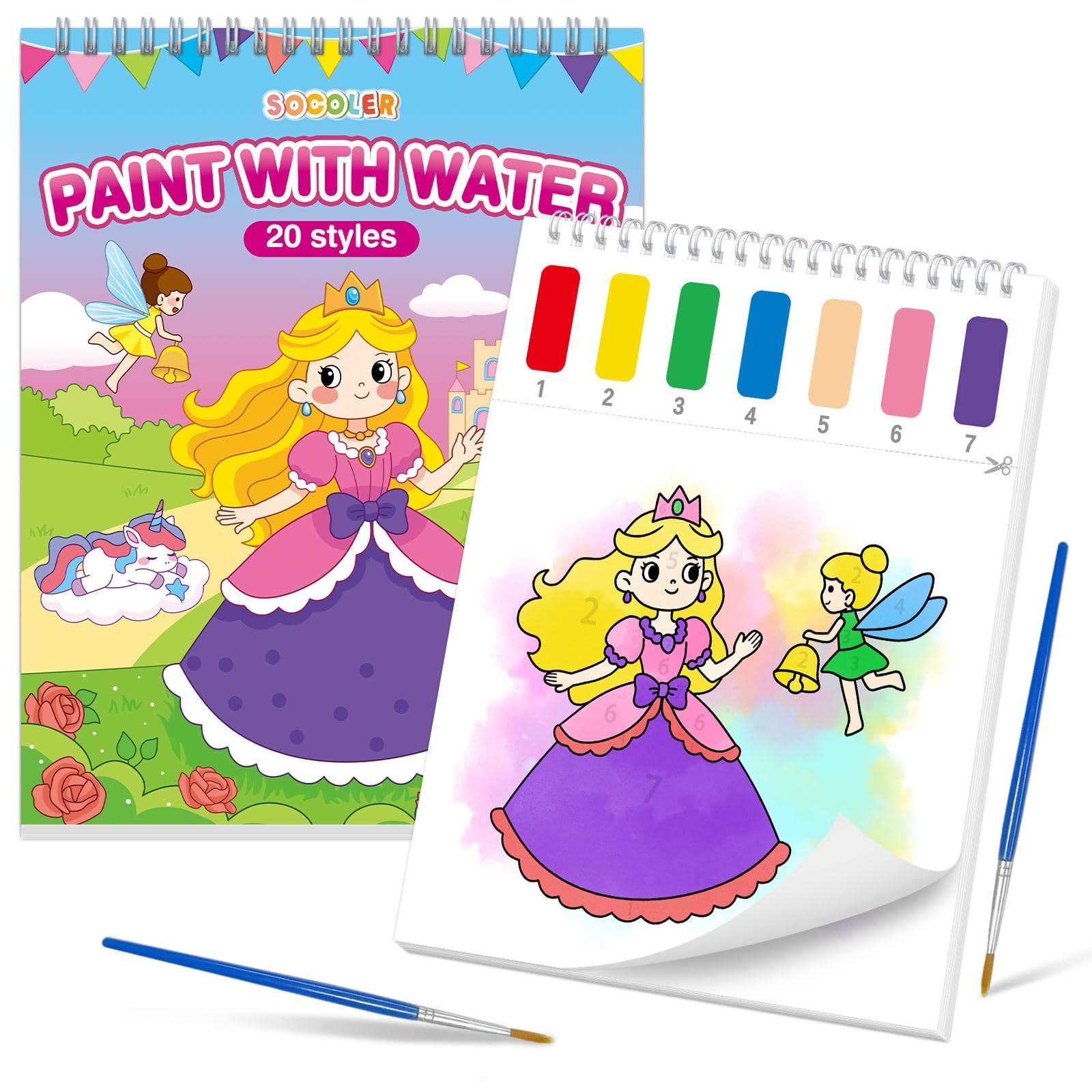 Paint 7.86 x 9.29 x 0.39 inches, red, orange, yellow, green, blue, purple 