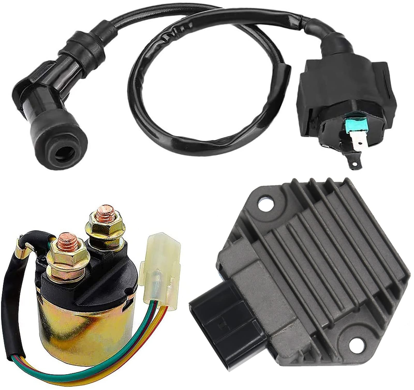 Voltage Regulator Rectifier,Starter Solenoid Relay and Ignition Coil for Hond...