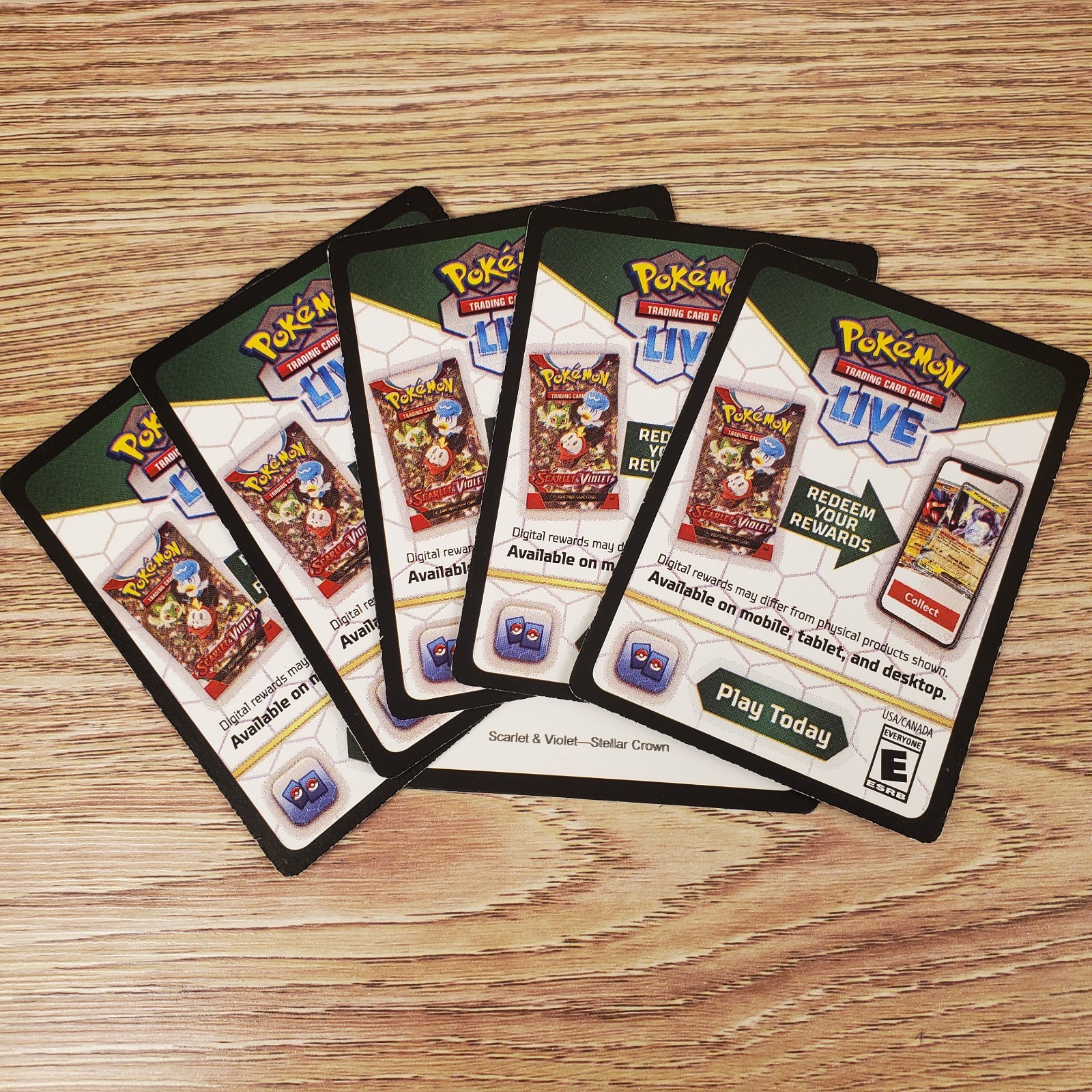 6x Stellar Crown Code Cards Pokemon Trading Card Game Live 