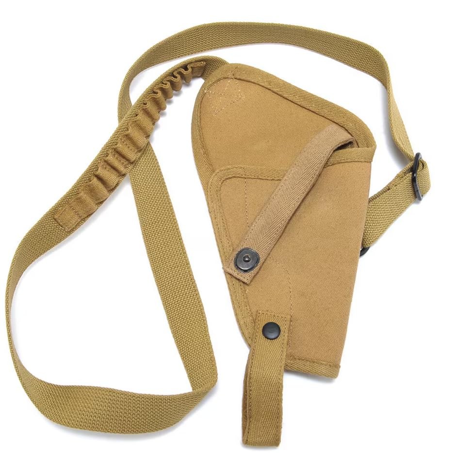 US WWII M3 Victory Revolver Canvas Shoulder Holster with 12 Shell Loops (Khaki)