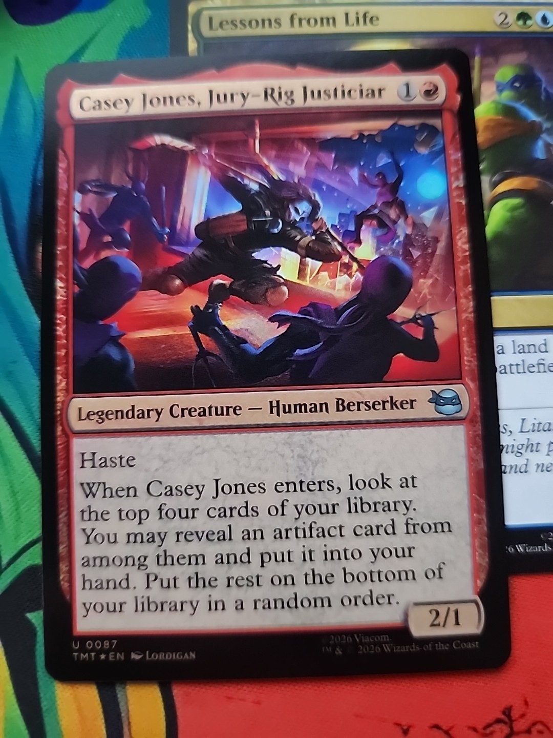 Magic The Gathering x TMNT NYCC Casey Jones, Jury Rig Justiciar UC Foil 0087